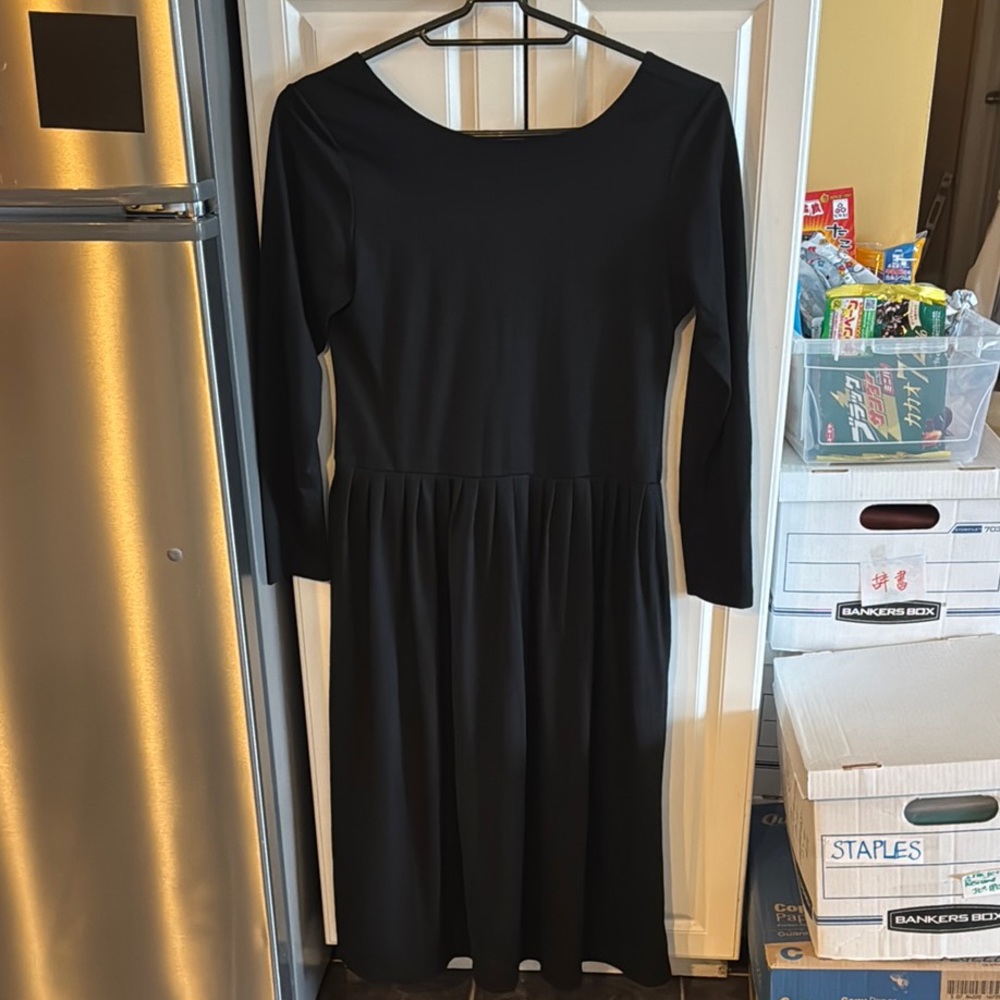 Laura Ashley Black A-Line Long Sleeve Dress